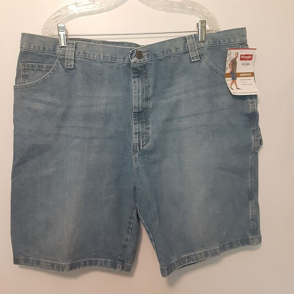 Wrangler Jean Shorts Mens 42 Blue Carpenter Utility Pockets Cotton Denim